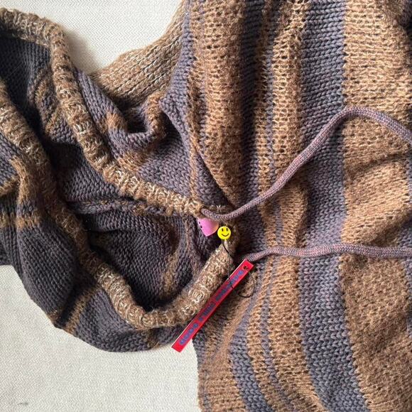 UNIF Birch Striped Knit Sweater - S - Brown Multi - Picture 8 of 8